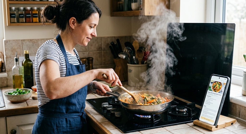 Logging a meal with the app