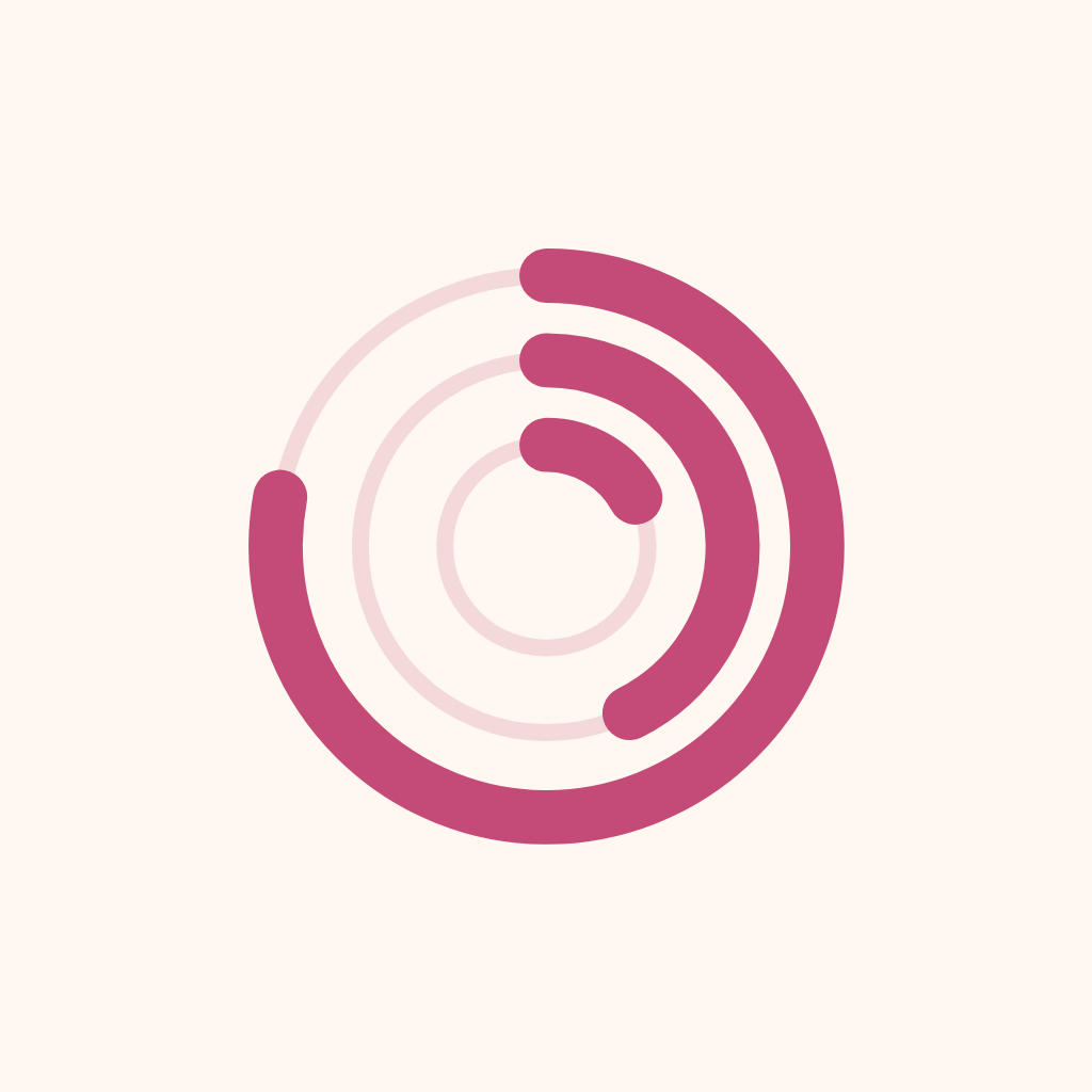 The WhatsCook.ing app icon: three berry rings, each partly filled, on cream