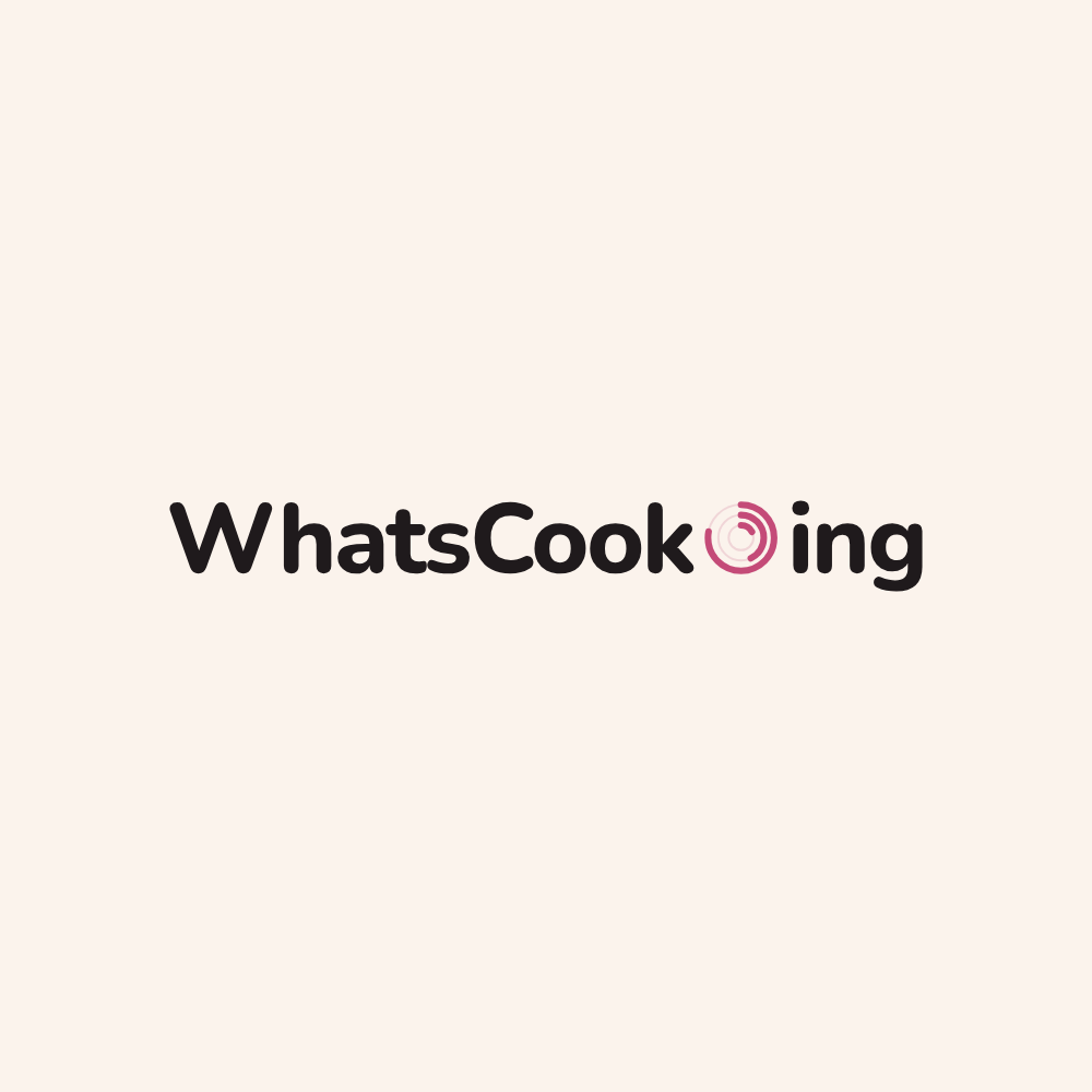 The WhatsCook.ing wordmark centred on a cream square